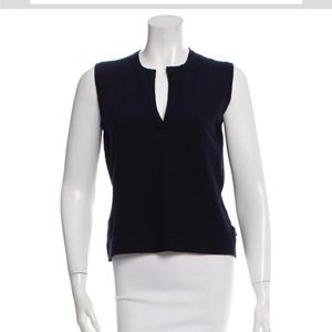 Burberry navy cotton v-neck top